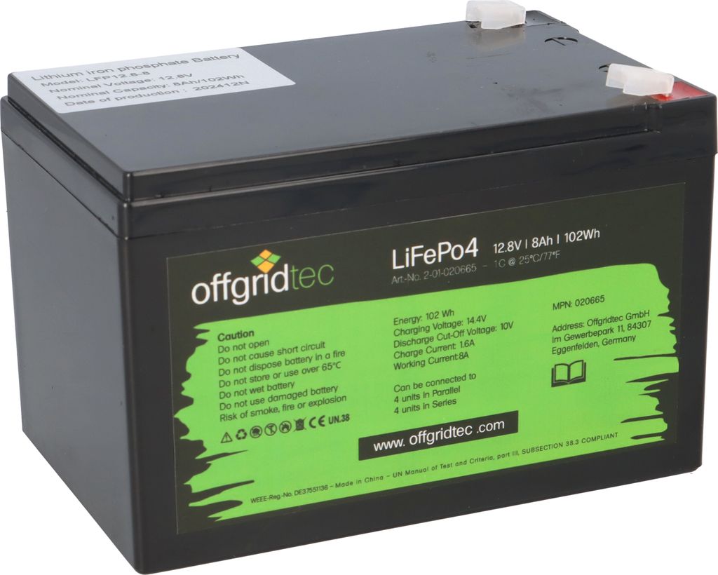 Offgridtec LifePo4 Akku 12/8 12,8V 8Ah 103Wh