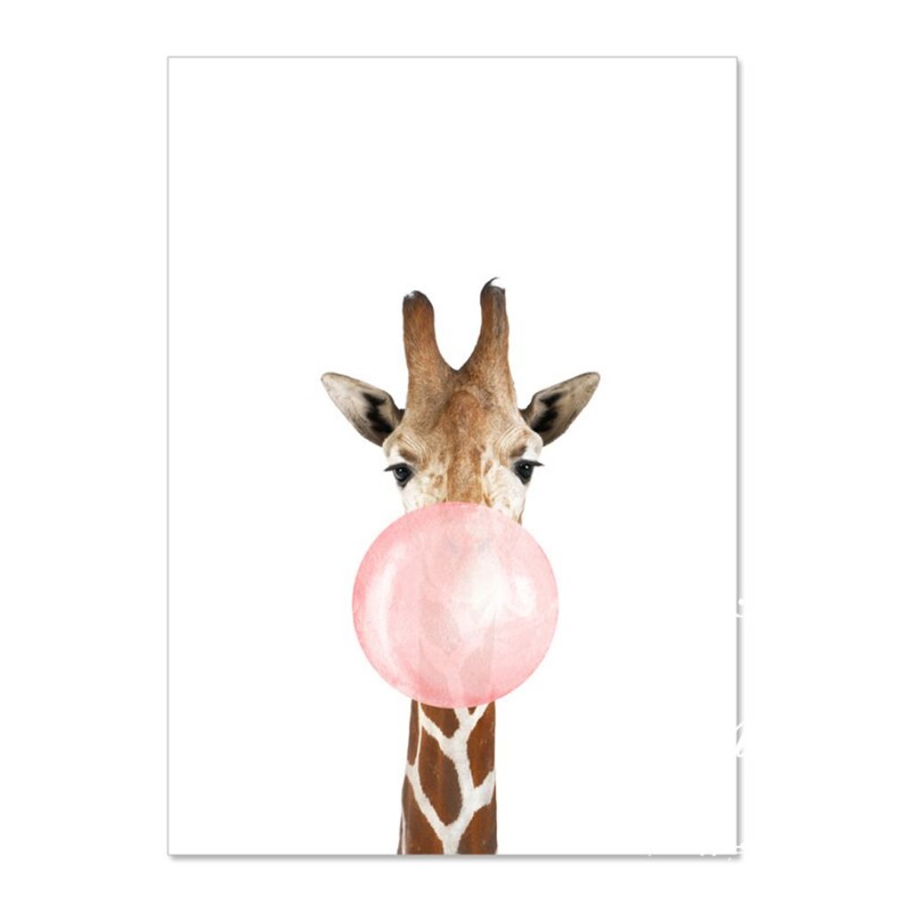TPFLiving Kunstdruck LW-1304 (OHNE RAHMEN) Poster - Leinwand - Wandbild - Hochauflösender Giclée-Druck, langlebig und hochwertig - Giraffe, Zebra...