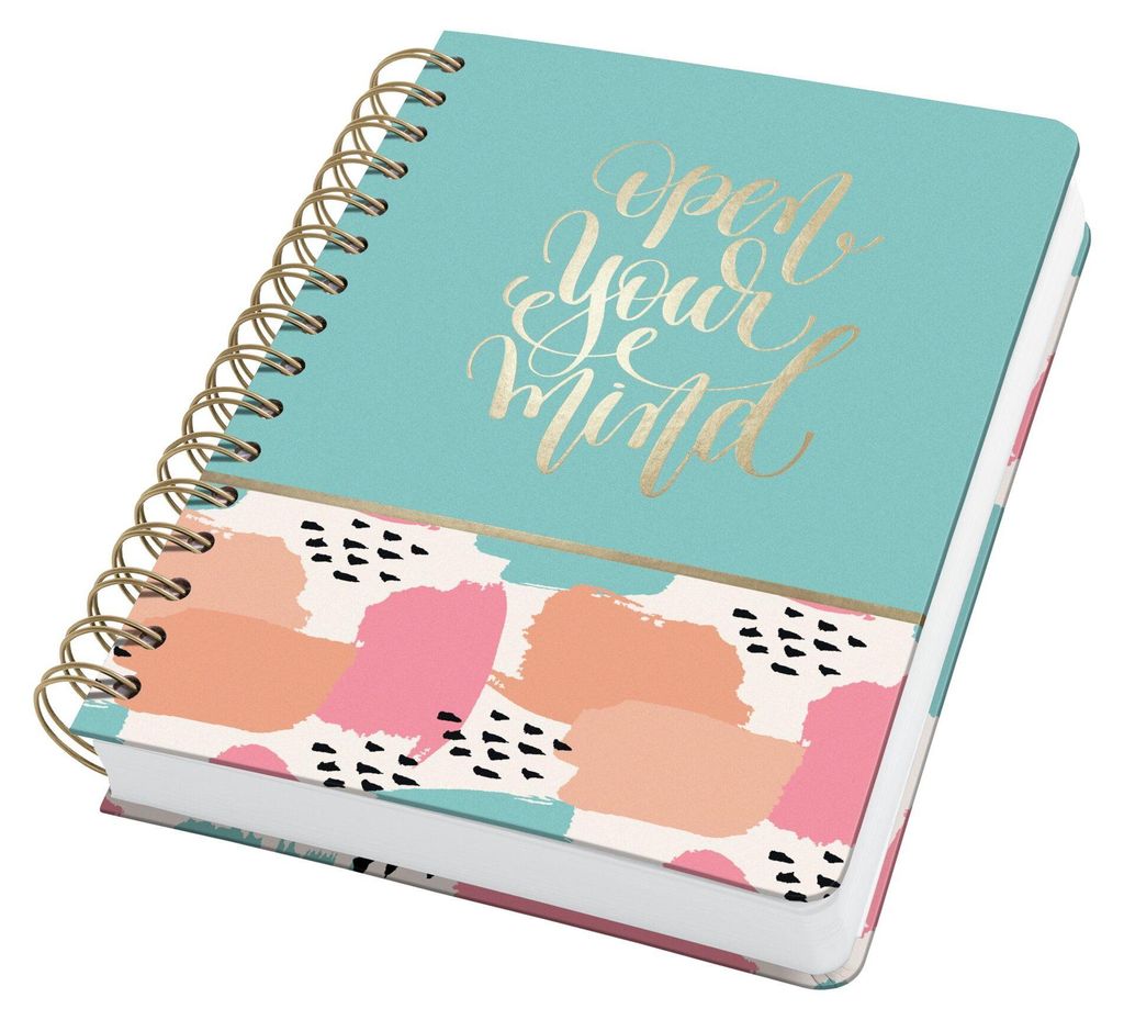 SIGEL JN611 Spiral-Notizbuch Jolie - Brush Marks - Dot-Lineatur (punktkariert) - 120 g/m² - ca. A5 - pastell, grün, orange, rosa - Hardcover - 24...