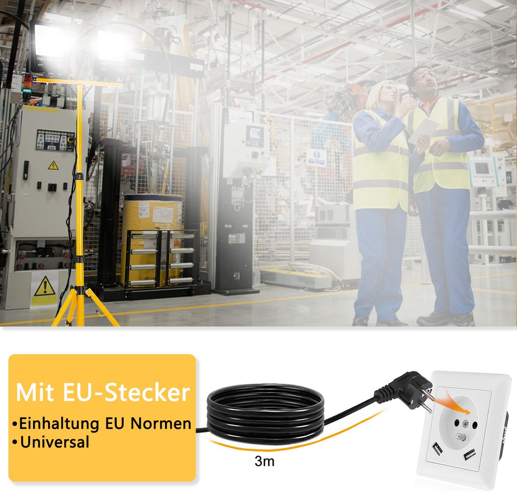 LZQ 2ks 200W LED reflektor studená biela Stavebné Obrázok produktu 3