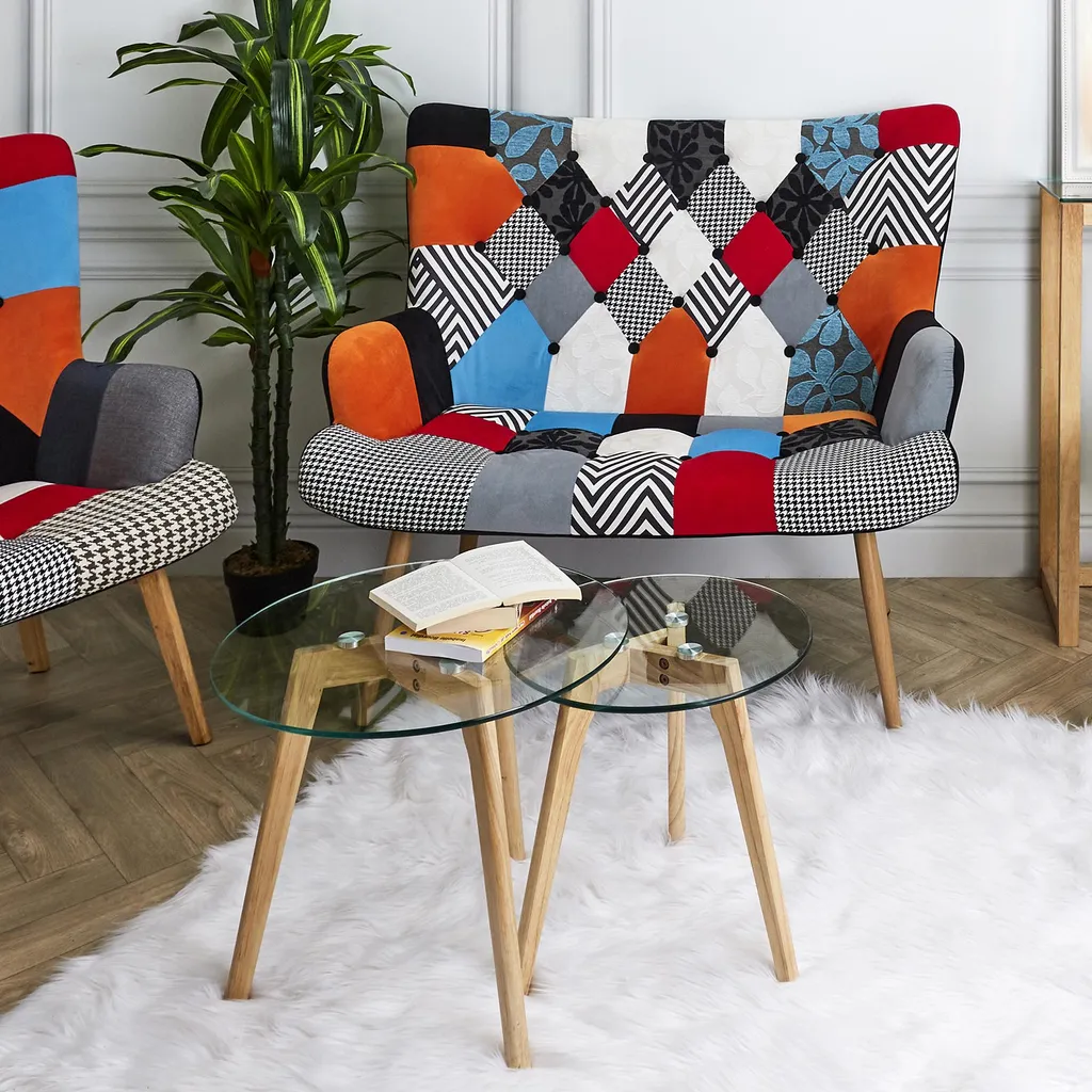 Tables Gigognes en Verre Trempé avec Plateau Rond Lot de 2 Design Chic