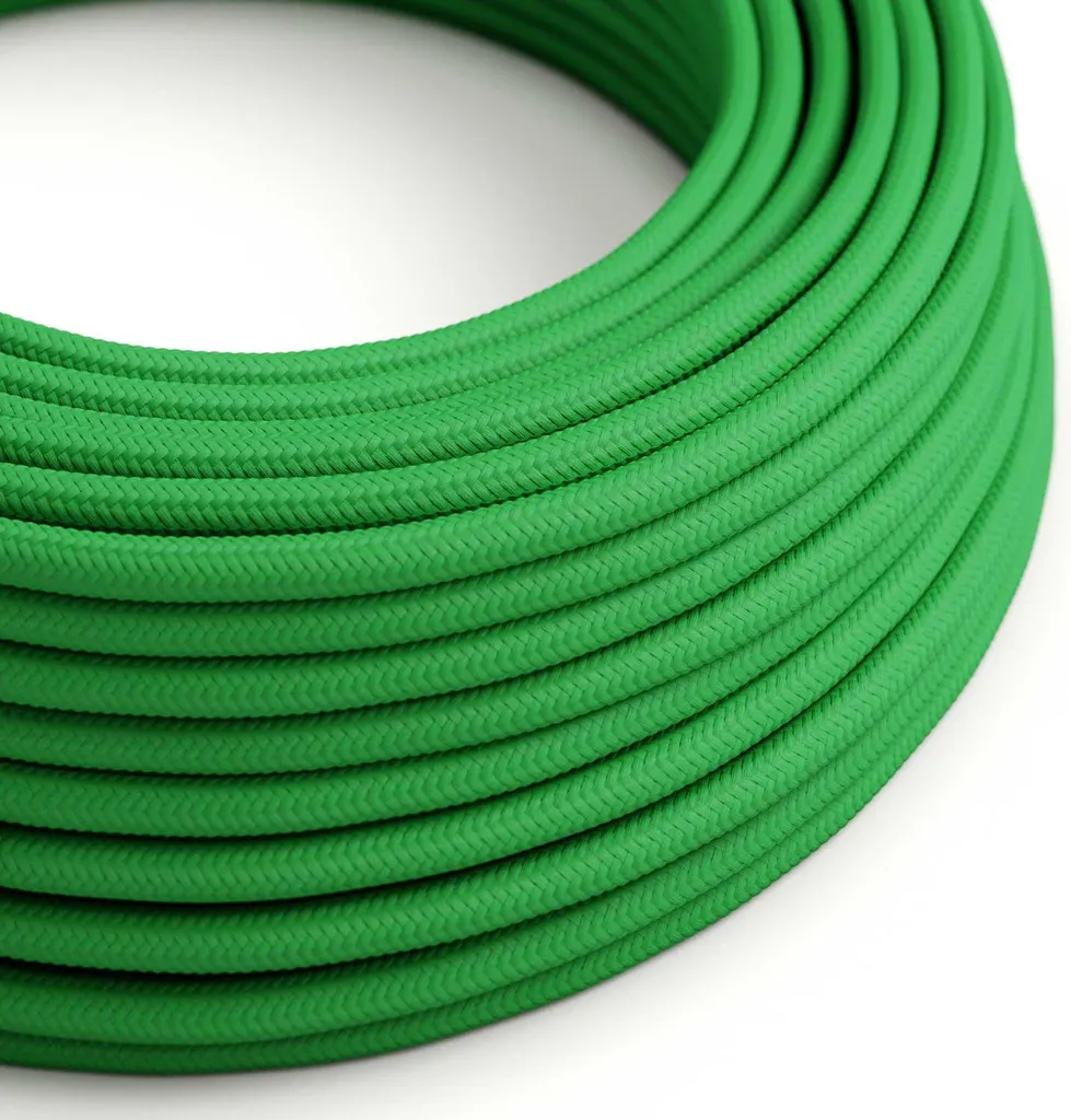Câble électrique pour luminaires DIY vert Lawn Green soie 50m RM06