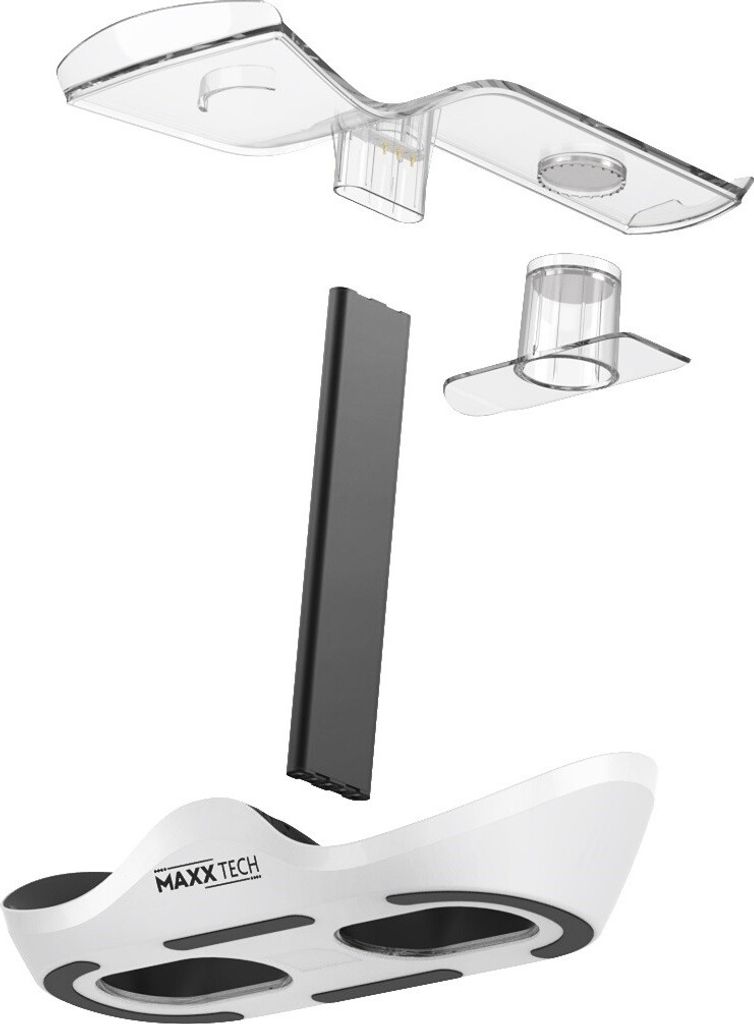 Maxx Tech MXT-PSVRCS, Ladestation, Frontmontiertes Display, Schwarz, Transparent, Weiß, Sony, PlayStation VR2, 2 h