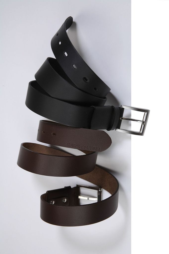 Club of Comfort - Herren Leder Stretch Gürtel (50), Farbe:Schwarz (10), Länge:115