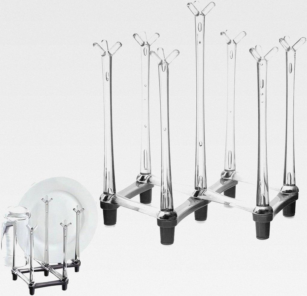 Grauer einziehbarer Flaschenhalter, verwendet für Küche, Tasse, Teller und andere Entwässerungsgestelle mit rutschfestem Boden und dreieckiger U...