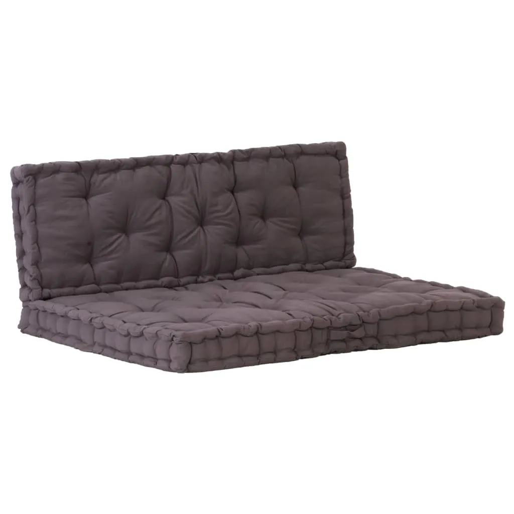 Coussin palette pour salon de jardin gris anthracite lot de 2 coton