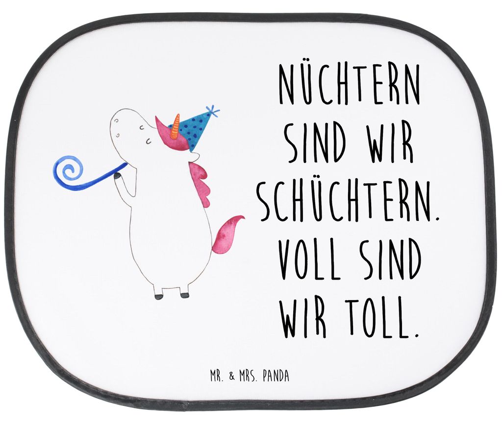 Mr. & Mrs. Panda Sonnenschutz Auto Einhorn Party - Weiß - Geschenk, Einhörner, Unicorn, Geburtstag, hitzeschutz, blendschutz, Club, pkw, kfz, Son...