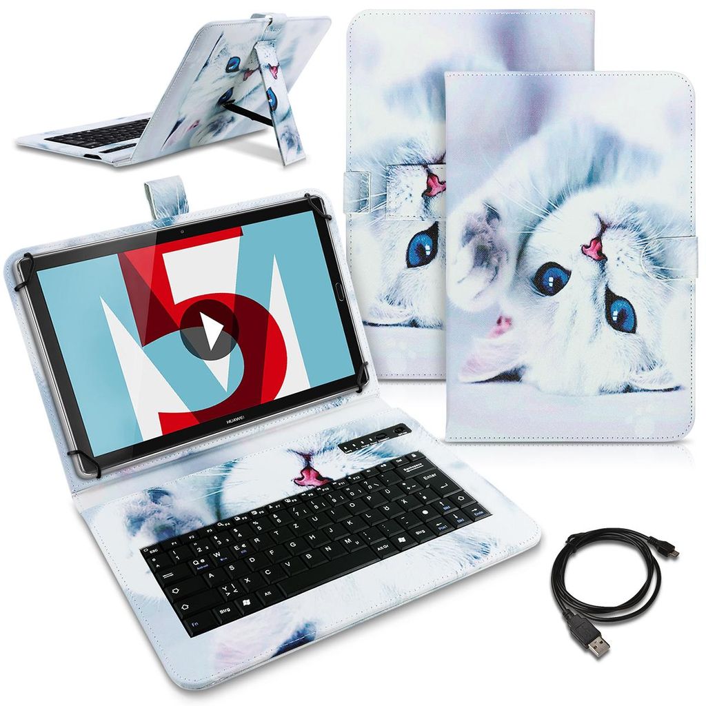 Tablet Hülle für Huawei MediaPad T5 10.1 Tasche Keyboard Schutzhülle BluetoothFarben:Motiv 2