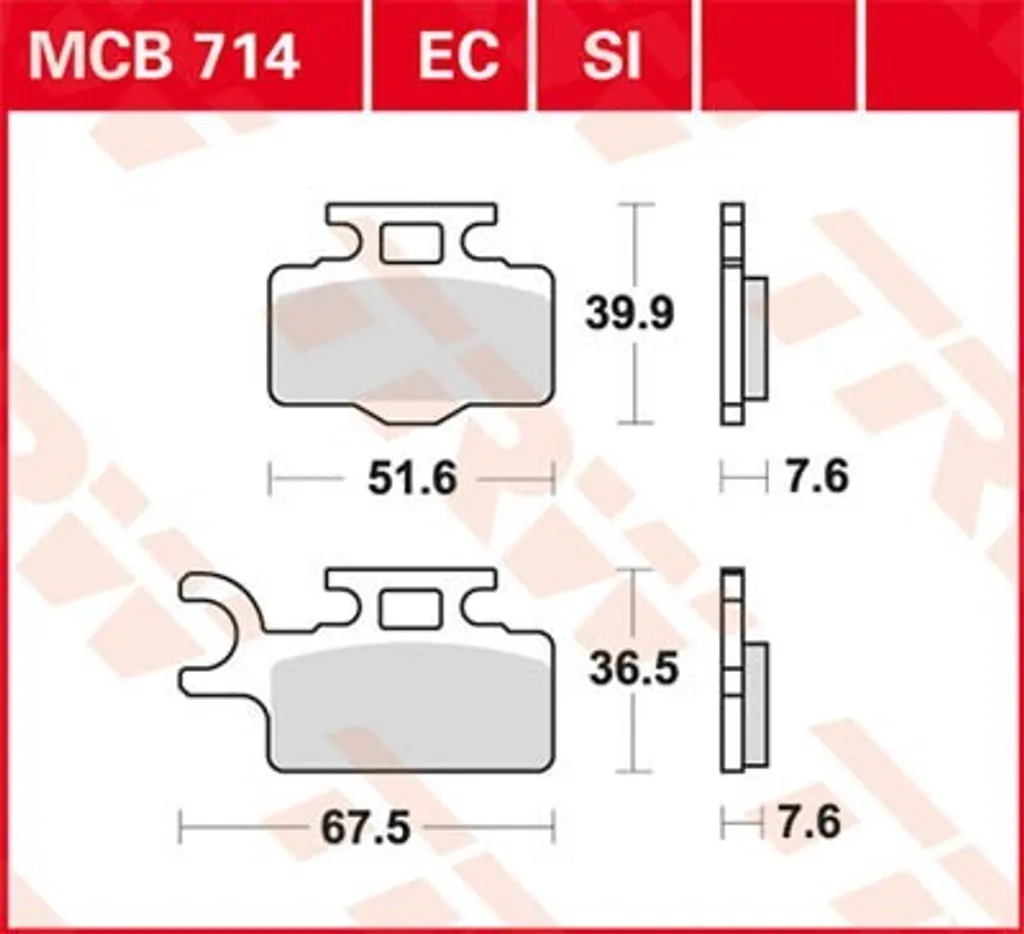Freinage moto KX65 : Plaquettes TRW MCB714EC pour compétition et loisir