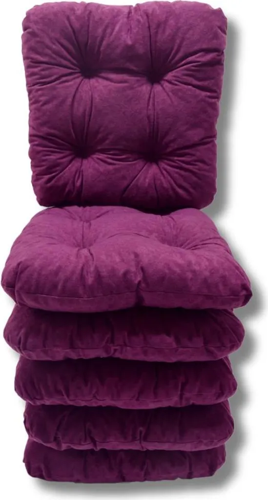 Cuscini Seduta Viola 38x38x8 cm - Set 6 Pezzi Trapuntati Eleganti