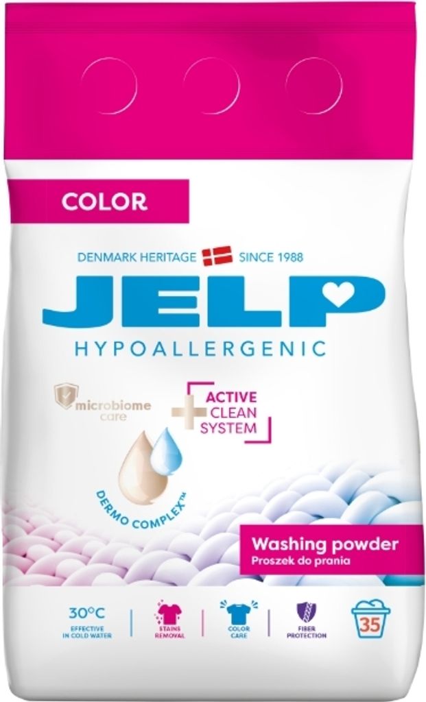 Jelp, Hypoallergenes Waschpulver für Buntwäsche, 2,1 kg