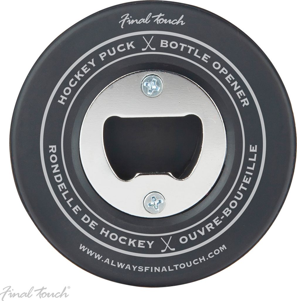 Eishockey Puck Flaschenöffner aus einem echten Puck