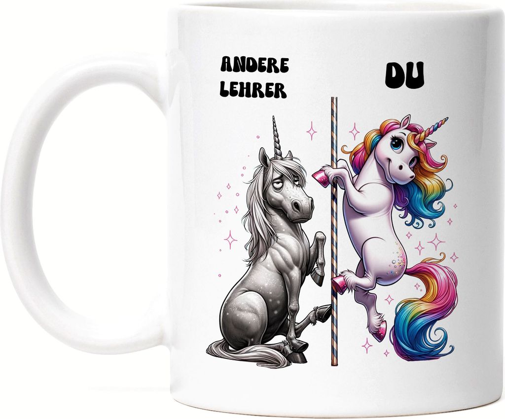 Andere Lehrer Du Einhorn Tasse Weiß Schule Lehrer Besonderes Engagement