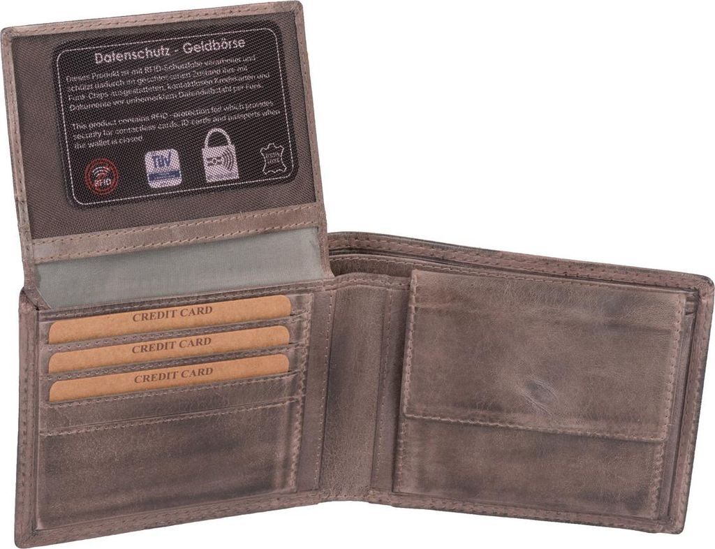 Echtleder Scheintasche, grau