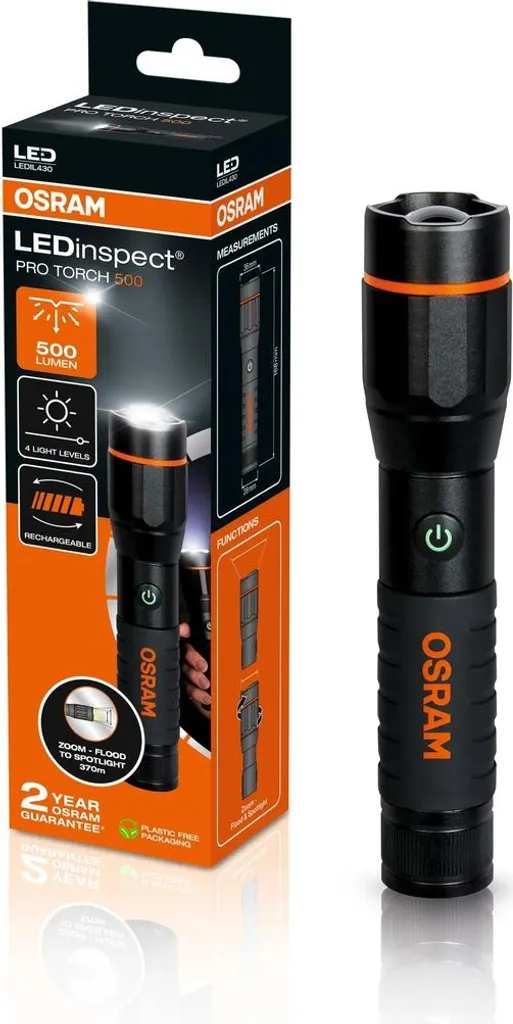 Lampe torche LED OSRAM d'inspection puissante 500lm format compact