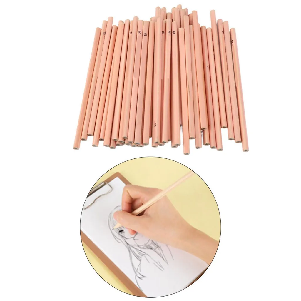 Matite Grafite 2B per Schizzi e Disegno Artistico - 50 Pezzi Legno - 4