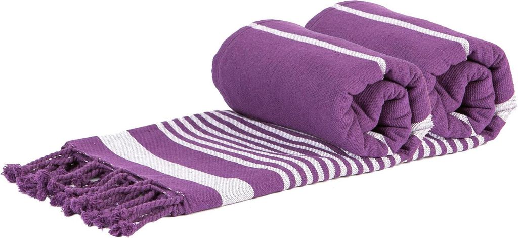 Deluxe-Strandtuch aus 100 % Baumwolle, weich, sehr saugfähig, für türkisches Bad, Lila, 2 Stück