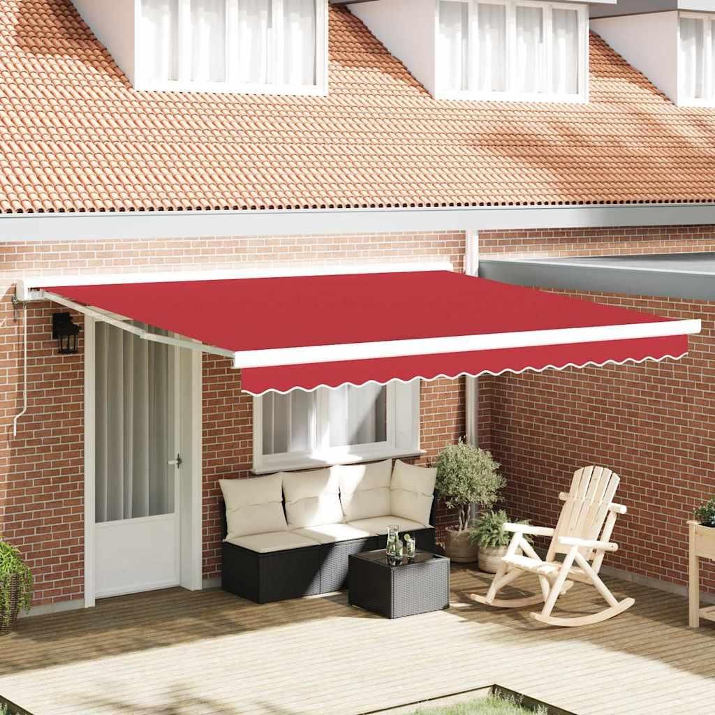 BEI CLORIS Einziehbare Markise Rot 400 x 300 cm Stoff und Metall - Markisen Neu5289197 5parcel