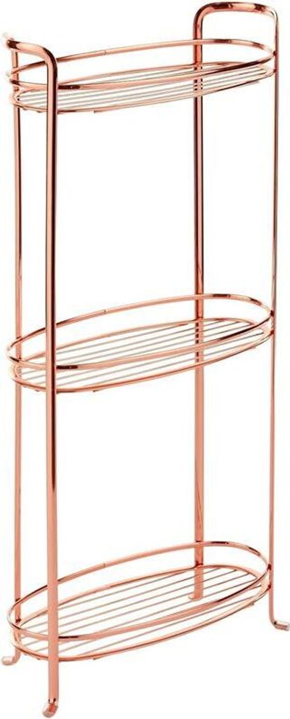 Badregal Vintage 3 Körbe rotgold Handtuchhalter Standregal Badezimmer mDesign