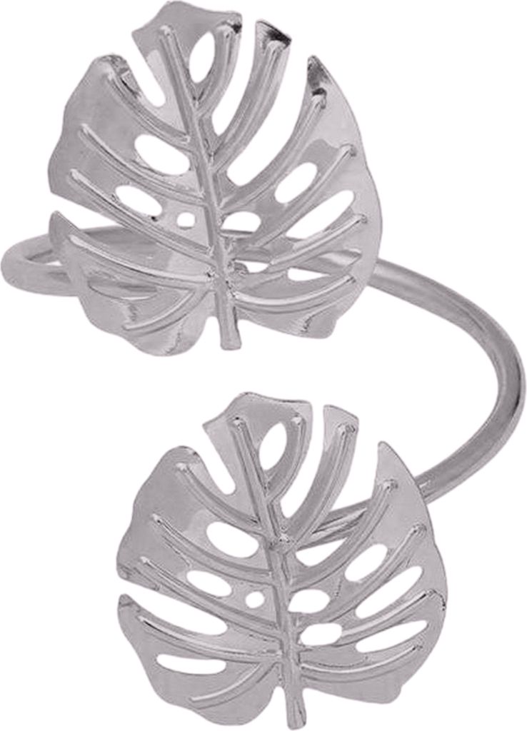 Serviettenring, kreative Form, leuchtende Farbe, korrosionsbeständig, glatte Kante, verformt sich nicht leicht, Serviettenring in Blattform, Servi...