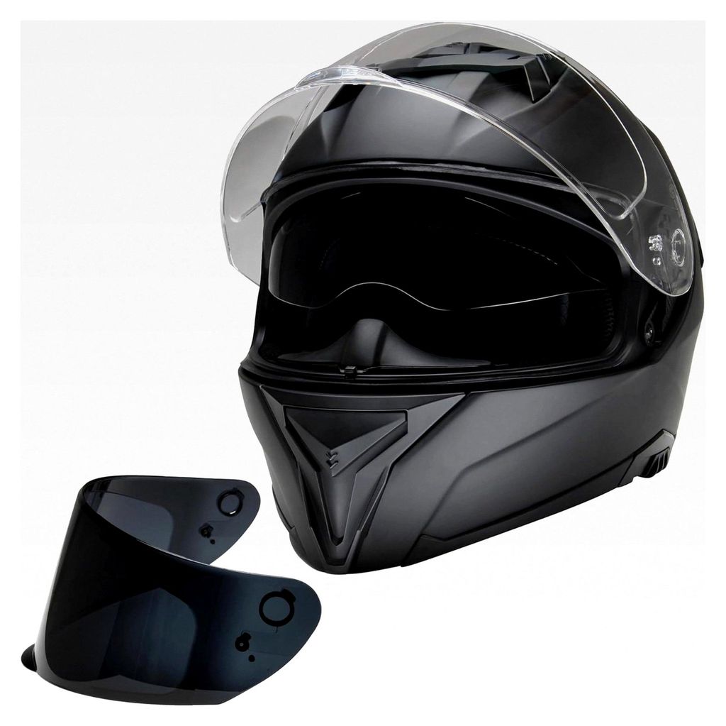 Integralhelm CMX Blacky M schwarz matt mit klarem und getöntem Visier