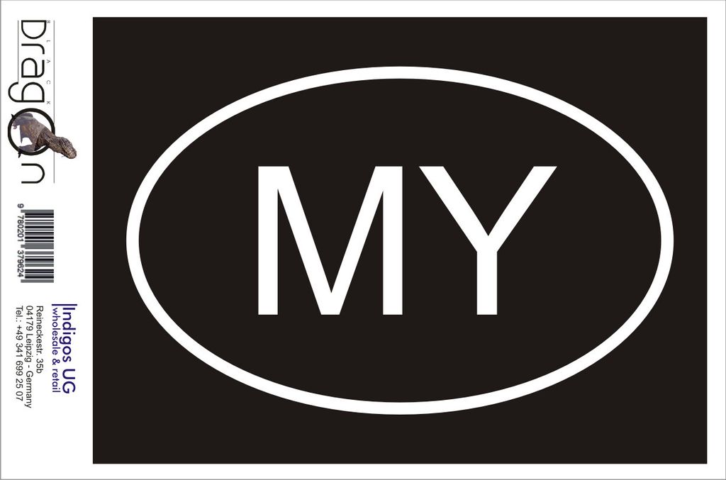 Aufkleber / Autoaufkleber - JDM / Die cut / Auto / OEM - Malaysia MY - 110X70 mm pink - Heckscheibe / Heckscheibenaufkleber