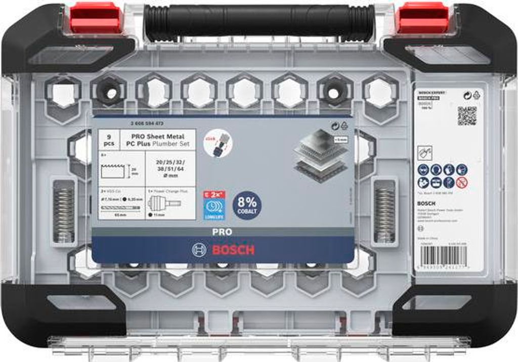 PRO Sheet Metal PC Plus Lochsäge-Set, 20, 25, 64 mm, 8-tlg.
