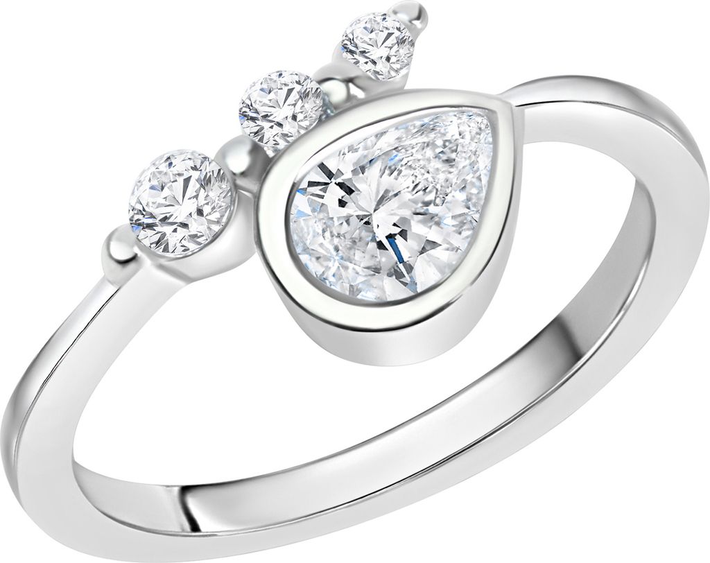 Zeeme Silber Ring 925/- Sterling Silber weiß 064 (20,4) Zirkonia weiß 358270606