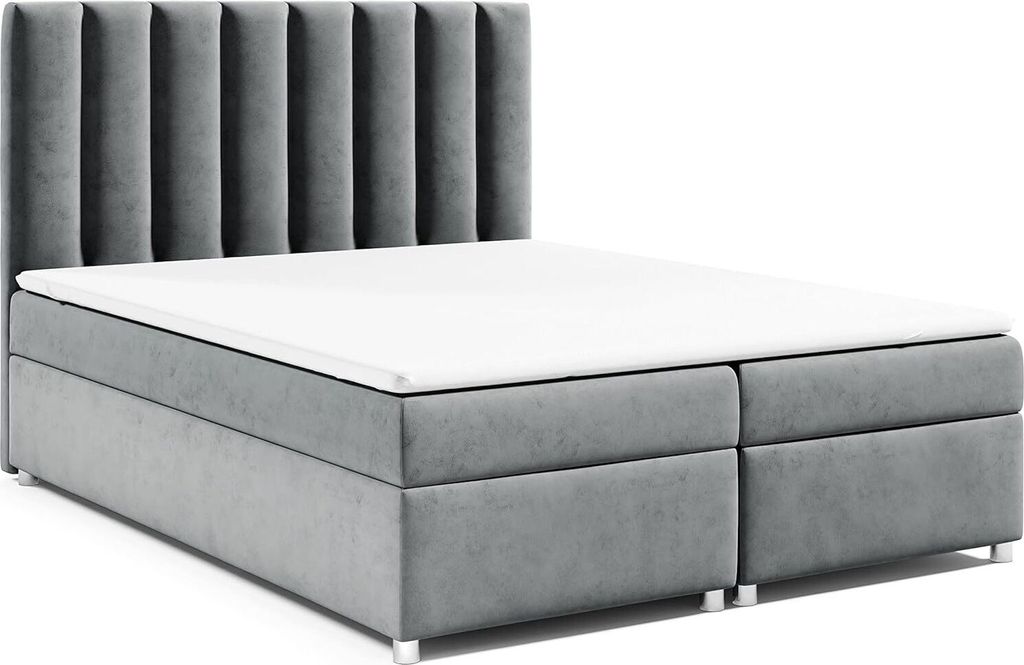 Best for Home Boxspringbett mit Bettkasten Trinity K-10 Bonellfederkern inkl. Topper, mit Lieferung, Aufbau & Entsorgung 160x200-Grau