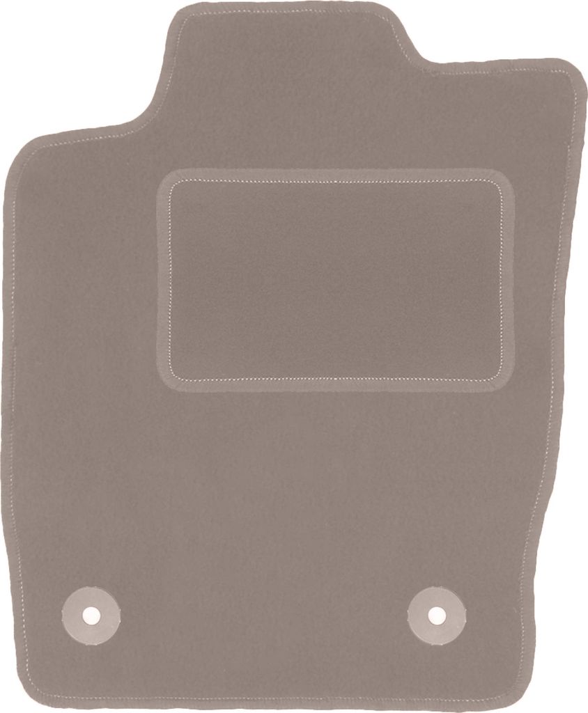 Fahrerfußmatte Velours beige passend für Audi A1 8X (2010-, Schrägheck) – mit Befestigungen – passgenau