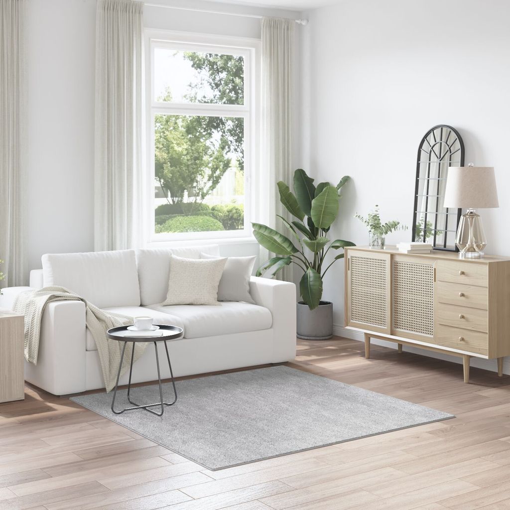 Möbel Shaggy Teppich mit Latexrücken Grau 160x160 cm - Designerteppiche 4019777