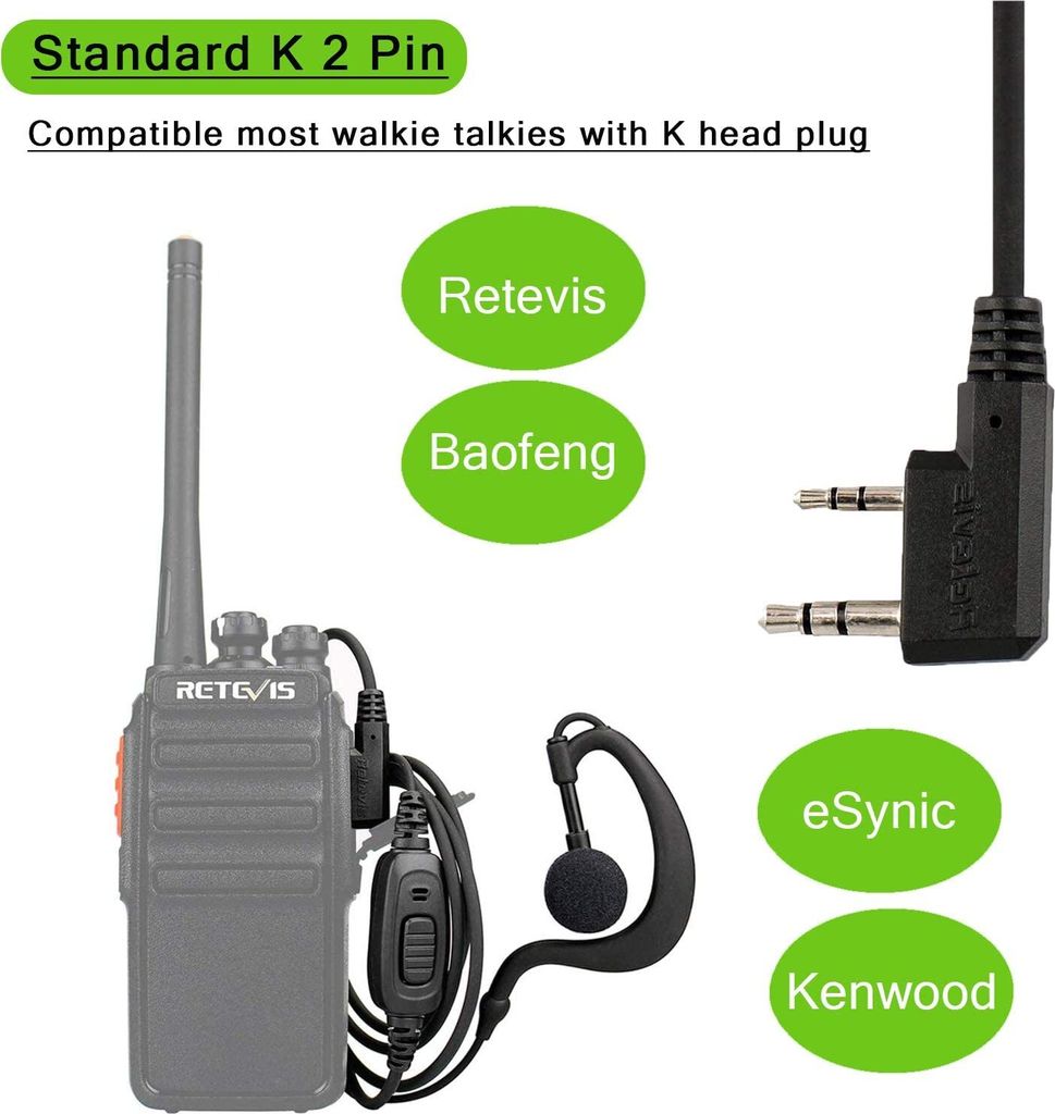 Retevis RE3120 Funkgeräte Headset, 2 Pin | Kaufland.de
