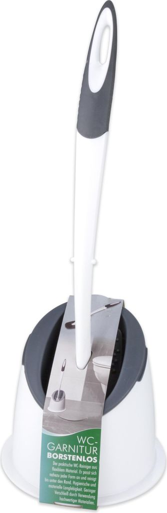 Buemag Toilettenburste - grau mit weis - mit Halter - Gummi Produktbild 