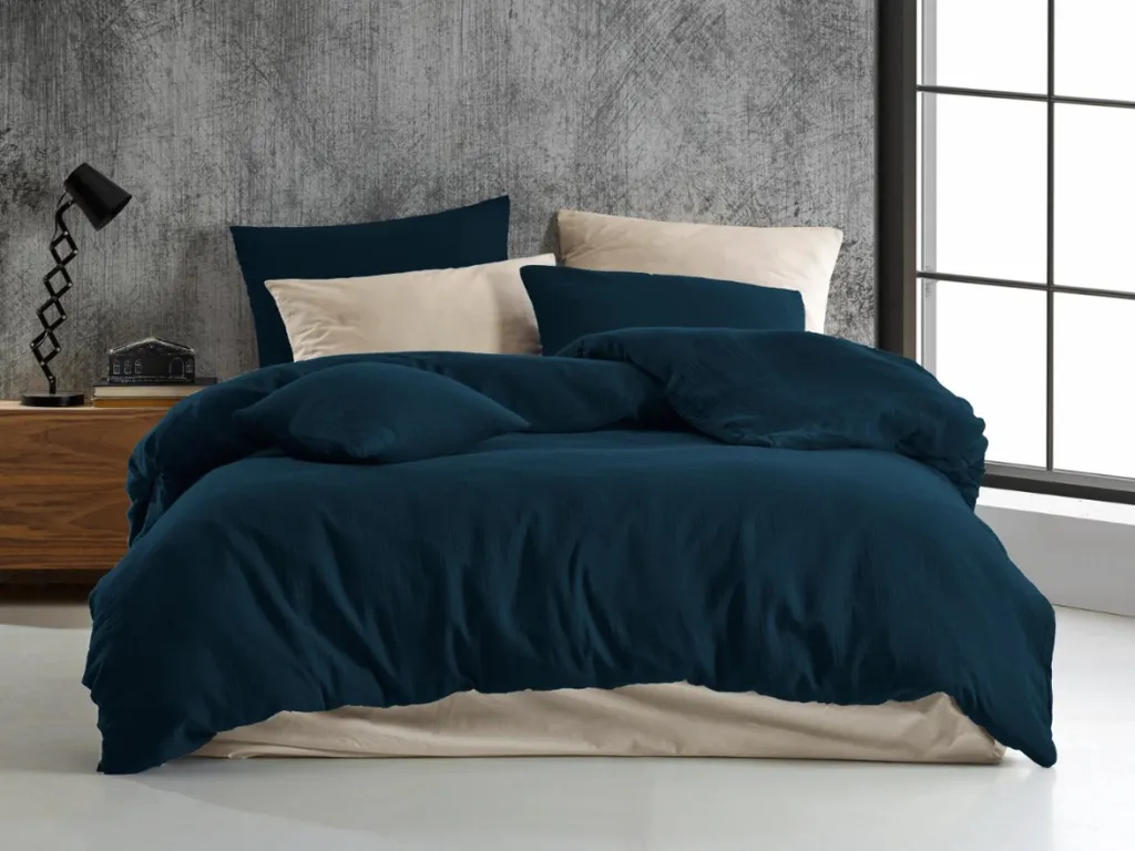 Lenzuola Mussola Blu Scuro 140x200 per Ragazzi e Adulti | No Stiro