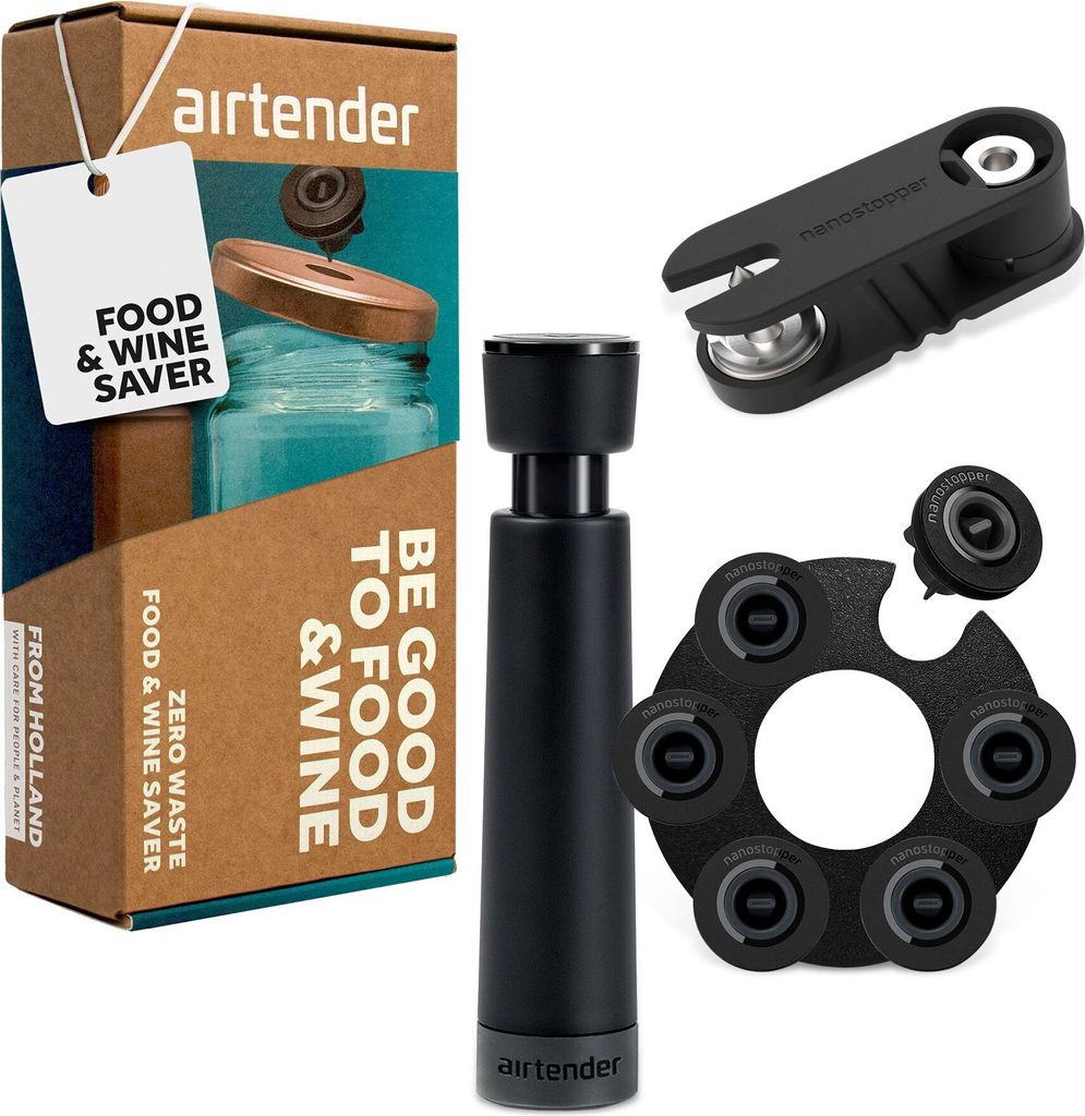 Airtender Vakuumset für Gläser, Flaschen und Lebensmittel
