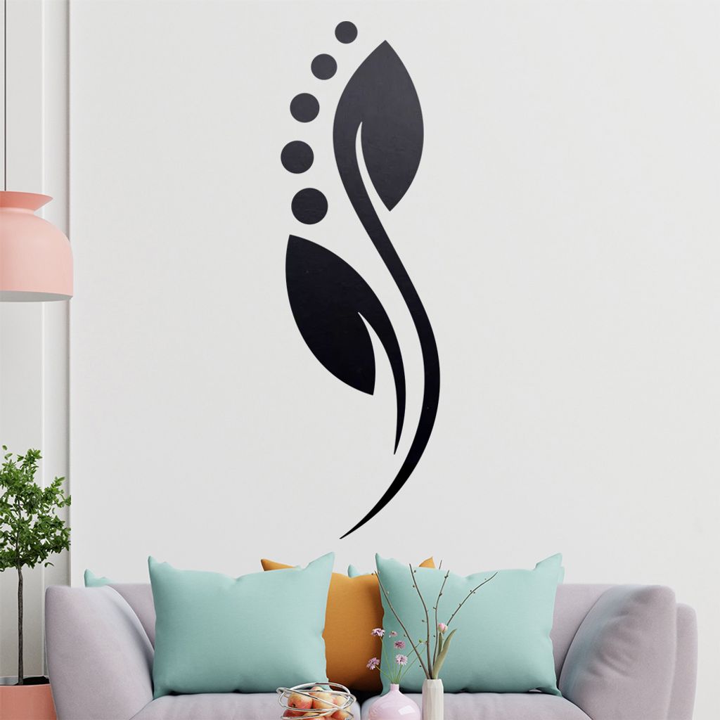 Blüte - Linien Punkte Wandtattoo in 6 Größen - Wandaufkleber Wall Sticker - Dekoration, Küche, Wohnzimmer, Schlafzimmer, Badezimmer