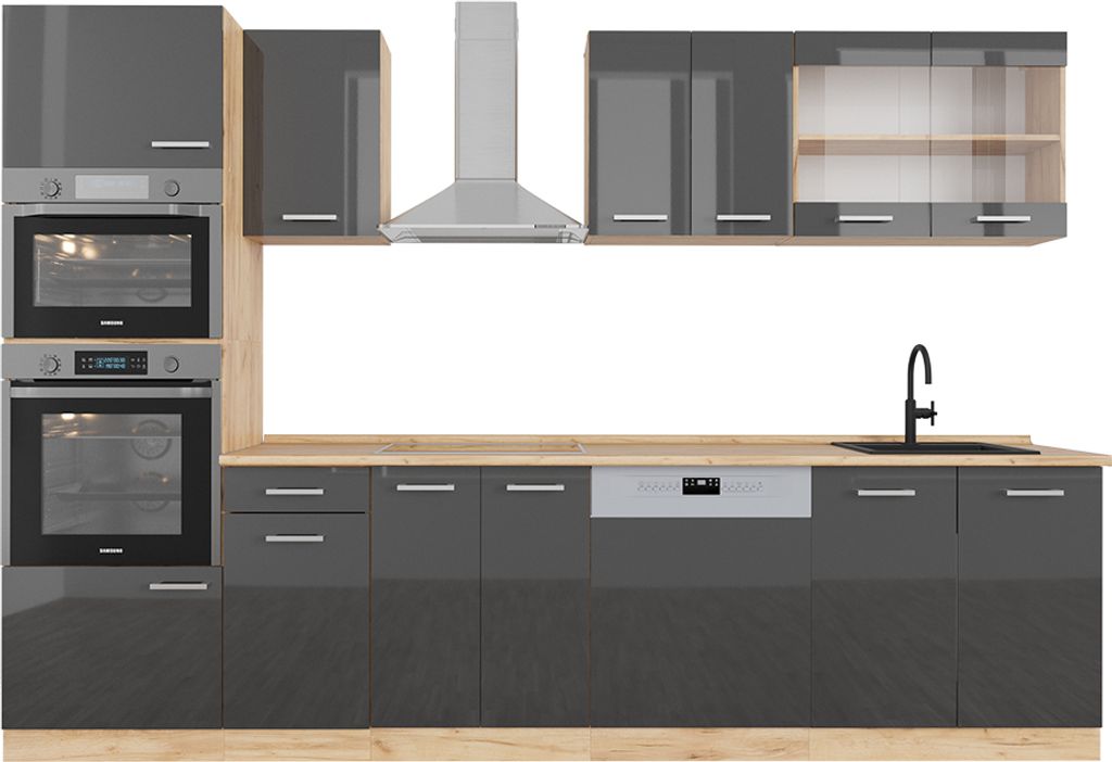 Vicco Küchenzeile R-Line, 300 cm mit Hochschrank, ohne Produktbild