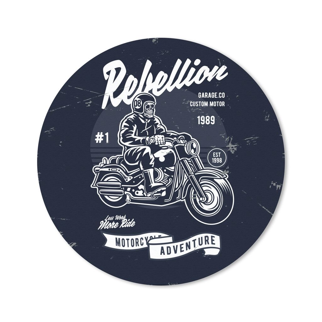 MuchoWow Mauspad Mousepad Motorrad - Mann - Retro - Zitat 50x50 cm - Mousepads - Maus Mat - Pad - Mausunterlage - Vinyl