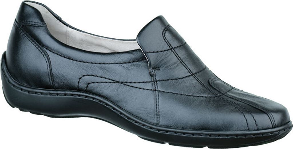 Waldläufer Damen Leder Slipper schwarz, Weite H, 1333101/5.5