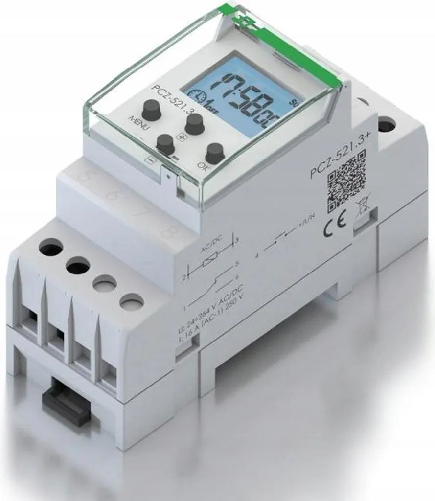Minuterie numérique modulaire F&F PCZ-522-plus programmable 24h/7j