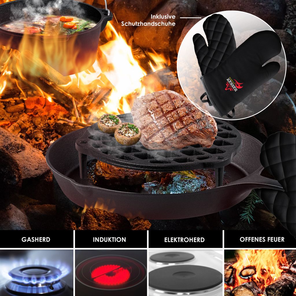 KESSER® Dutch Oven Set in Holzkiste mit Dutch Oven Mit viel Produktbild 7