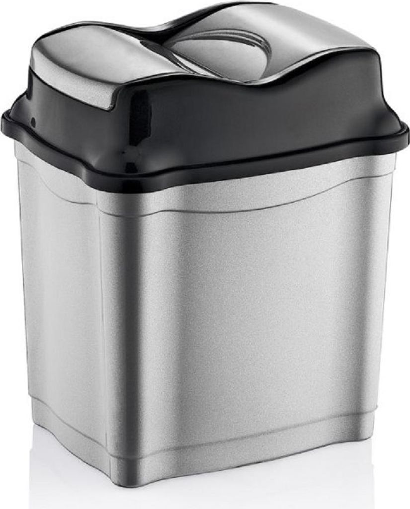 Moderner Abfalleimer / Mülleimer mit praktischem Push-Deckel 28 Liter