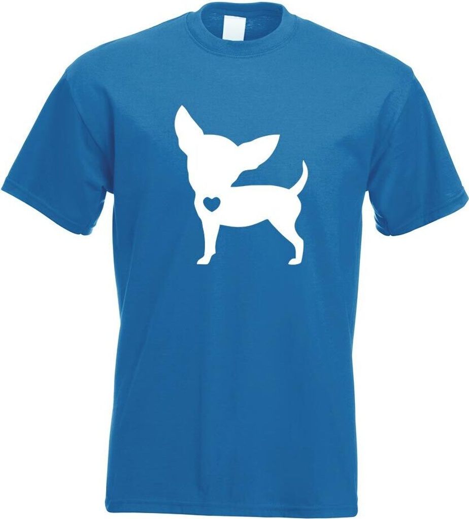 Kiwistar - T-Shirt - royal - Chihuahua Love Silhouette Motiv Bedruckt Funshirt Design Print - mit Motiv Bedruckt - Funshirt Design - Sport - Freize...
