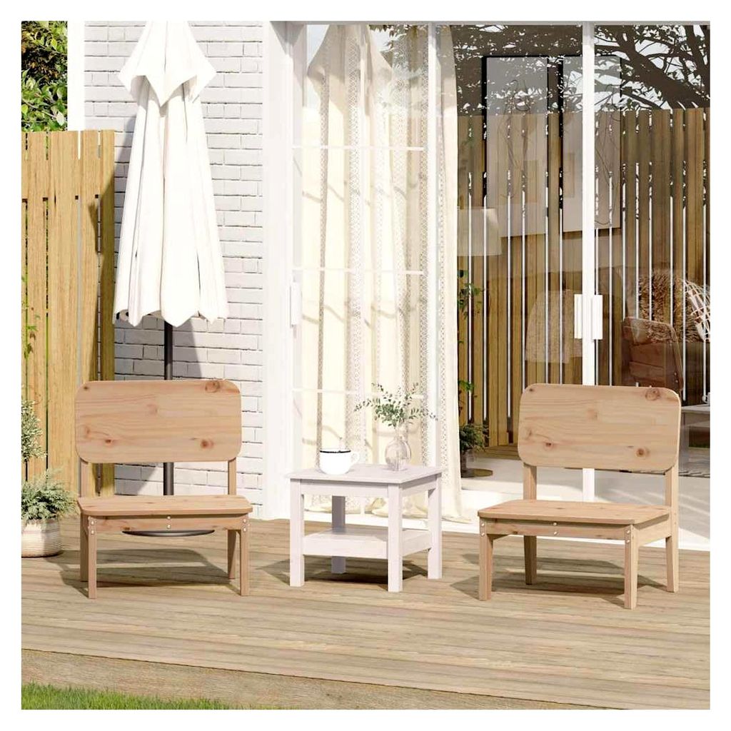 Gartenstühle 2er Set aus massivem Kiefernholz 60x52,5x72 cm klappbare Terrassenstühle wetterfest bis 110 kg für Balkon und Garten