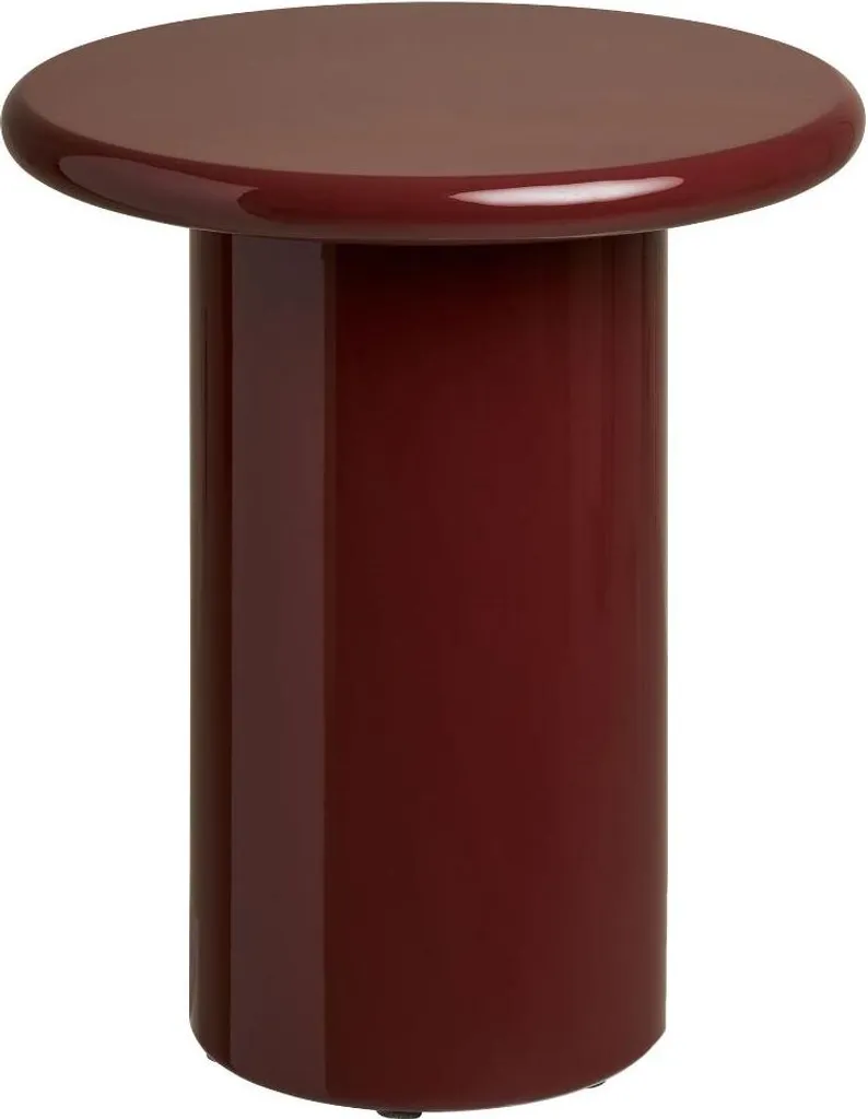 Table d'angle Sanna Ø45cm bordeaux - Guéridon design pour salon chic