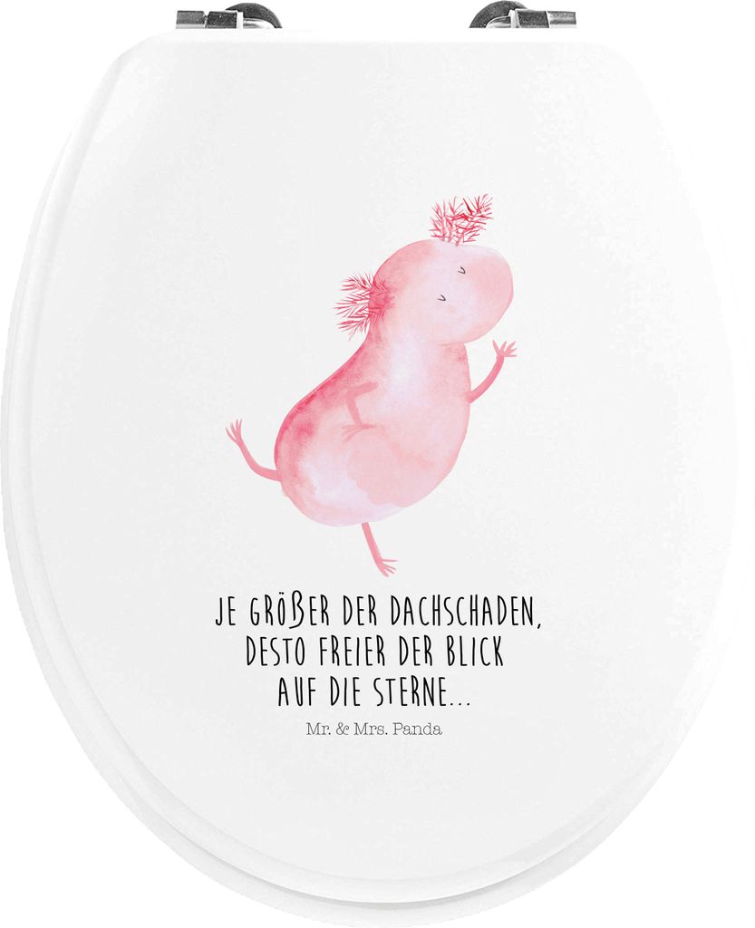 Mr. & Mrs. Panda Klodeckel Axolotl Tanzen - Weiß - Geschenk, Sterne, WC Sitz, Molch, Toilettendeckel, gut Gelaunt, Verrückt, Klo-Deckel, Beste Fr...