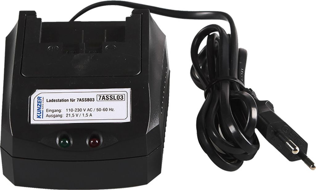 Kunzer Ladestation 18V zu 7ASS03, 7AWS125, 7AFS01, 7ASBM38 und 7AST01 7ASSL03