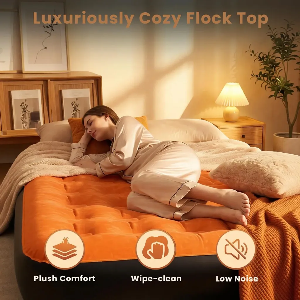 Matelas gonflable auto-gonflant 150x200x25 cm avec surface floquée - 5