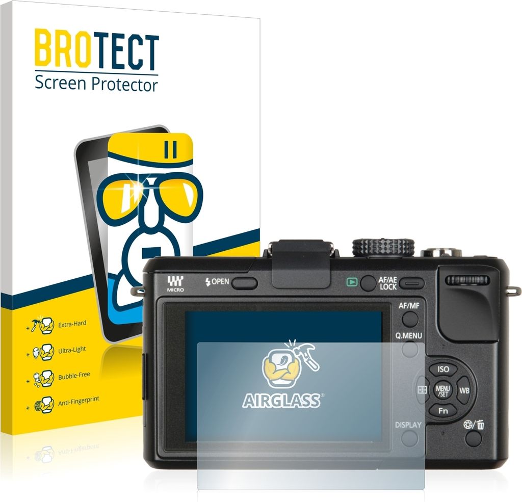 BROTECT Schutzglas für Panasonic Lumix DMC-GF1 Schutzfolie Panzer Folie Glas Display Schutz klar