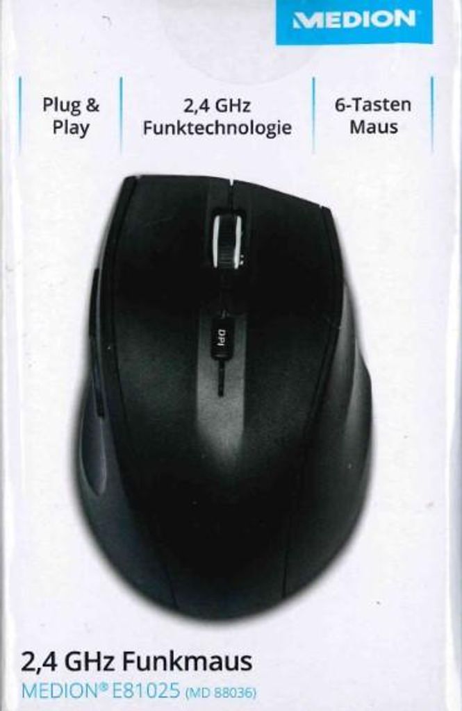 MEDION Funkmaus kabellos E81025 MD 88036 2,4GHz Produktbild 